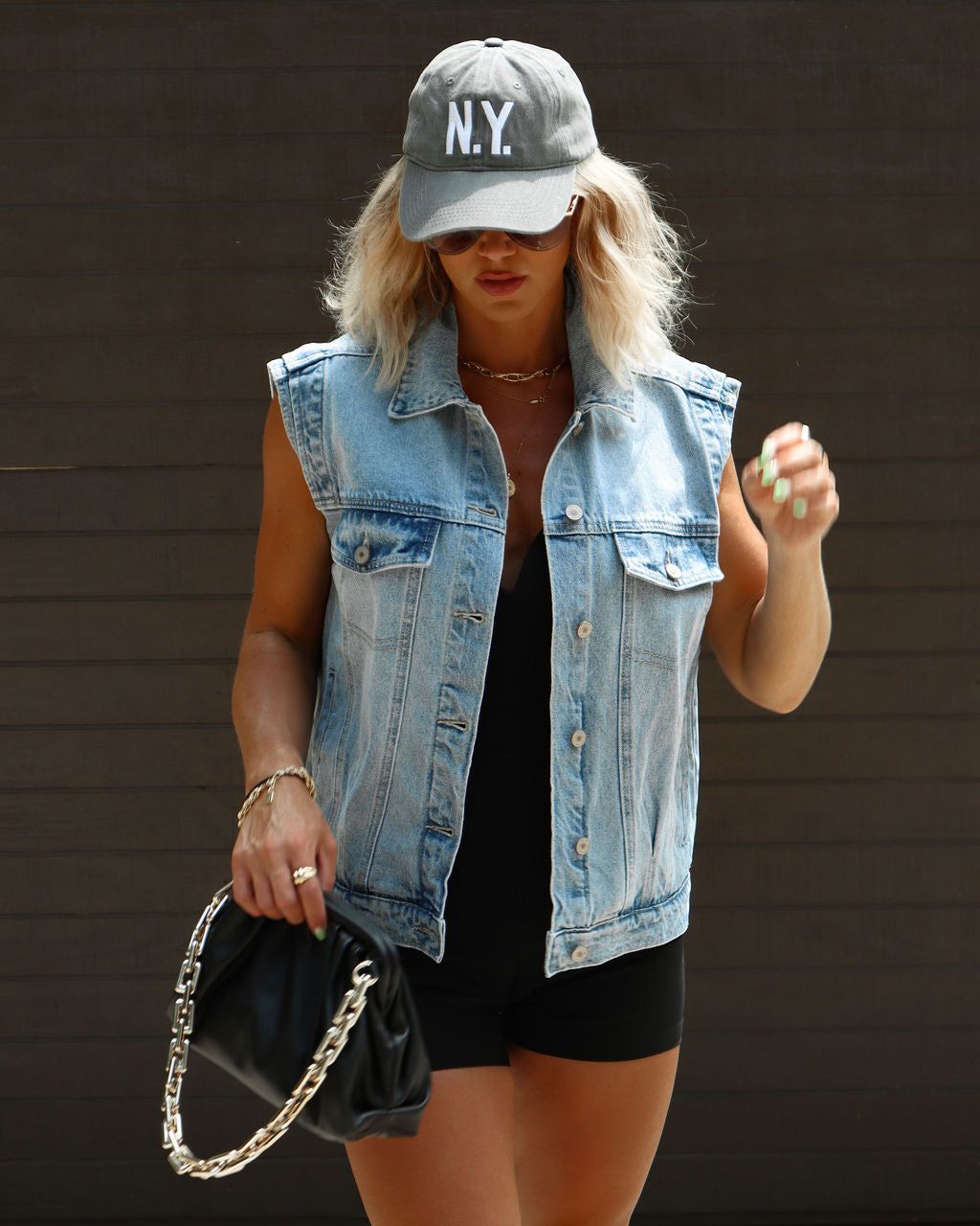 Harlem Pocketed Denim Vest - SALE sold by Vici product image thumbnail 6