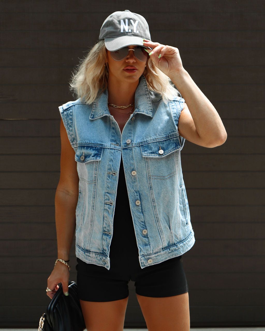 Harlem Pocketed Denim Vest - SALE sold by Vici product image thumbnail 2