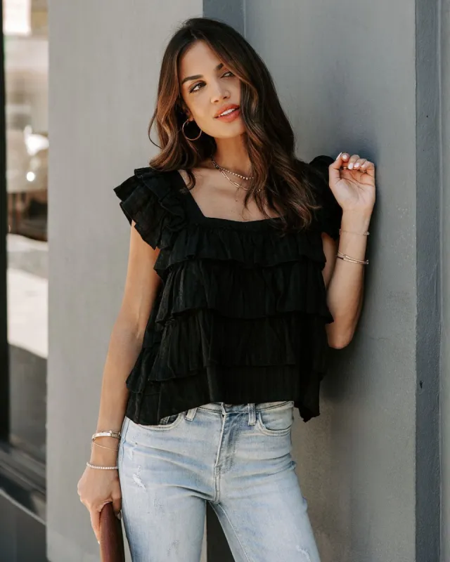 Piedmont Cotton Tiered Top - Black - FINAL SALE sold by Vici