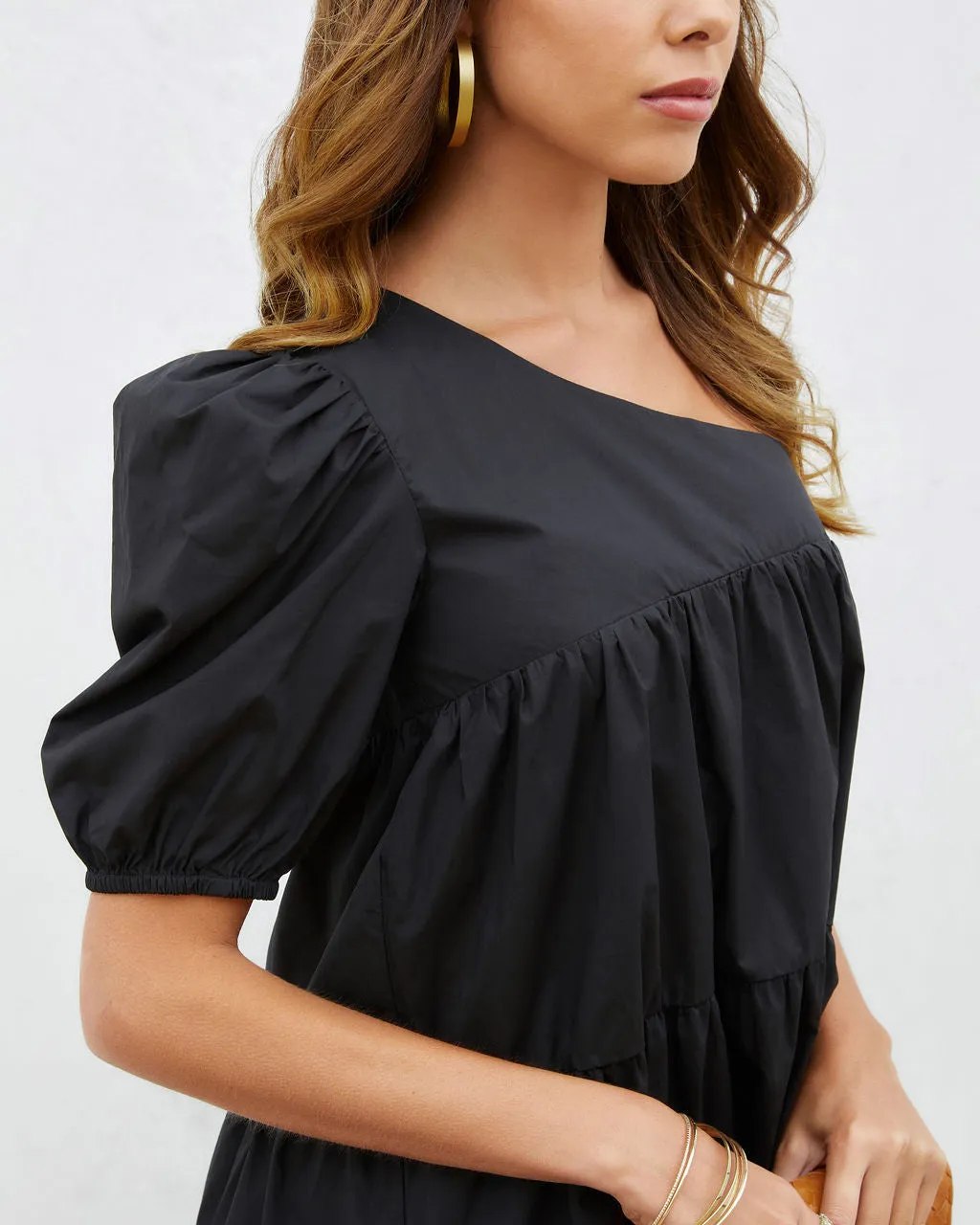 Washington Cotton One Shoulder Pocketed Mini Dress sold by Vici product image thumbnail 3