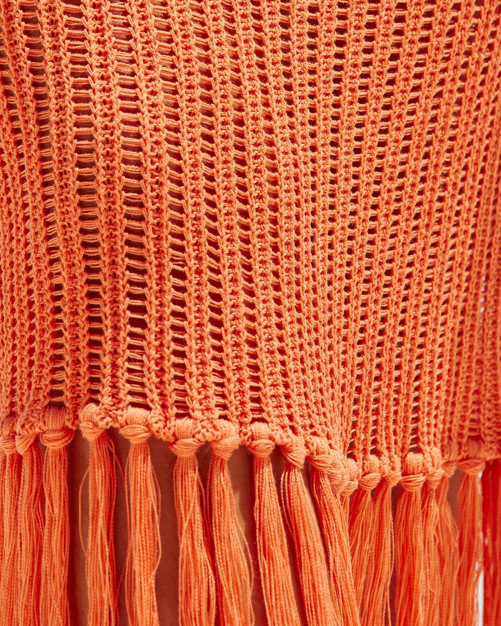 Vivien Crochet Fringe Hem Sheer Midi Dress - Orange - FINAL SALE sold by Vici product image thumbnail 4