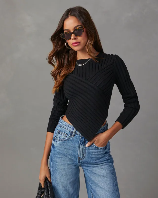 Marcia Cropped Sweater - Black sold by Vici
