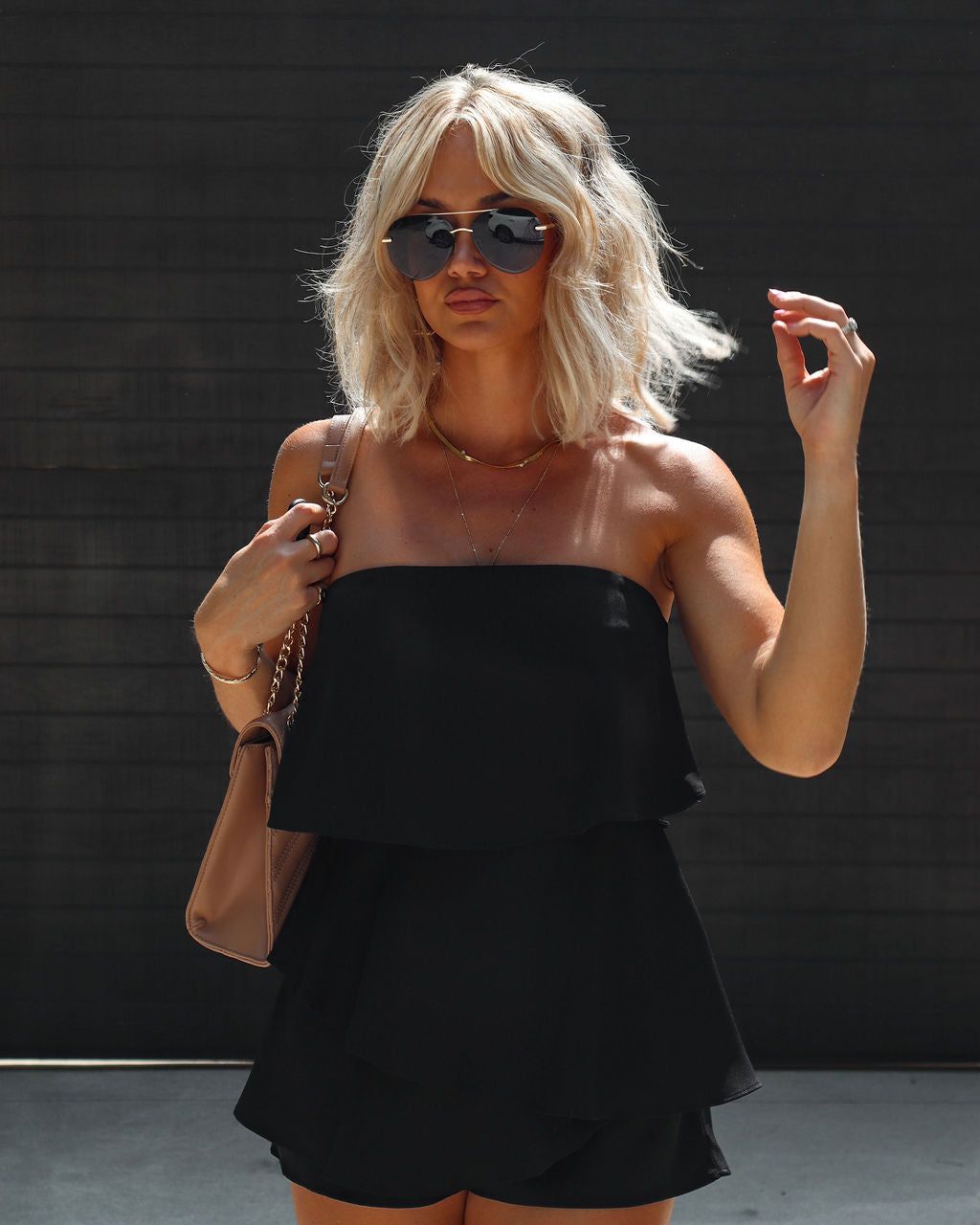 Carleigh Strapless Tiered Romper - Black - SALE sold by Vici product image thumbnail 7