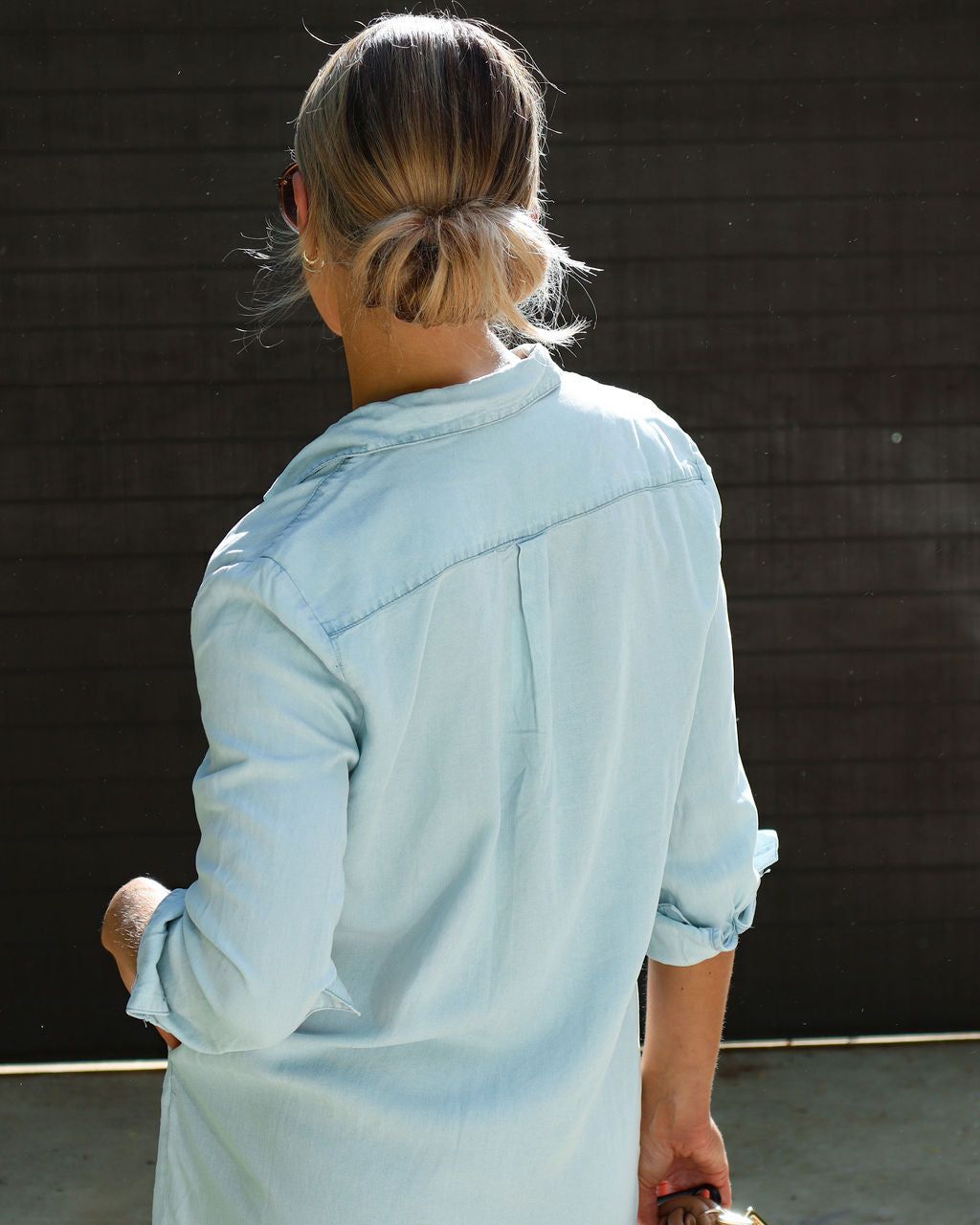 Dominic Chambray Pocketed Button Down Shirt Dress sold by Vici product image thumbnail 2