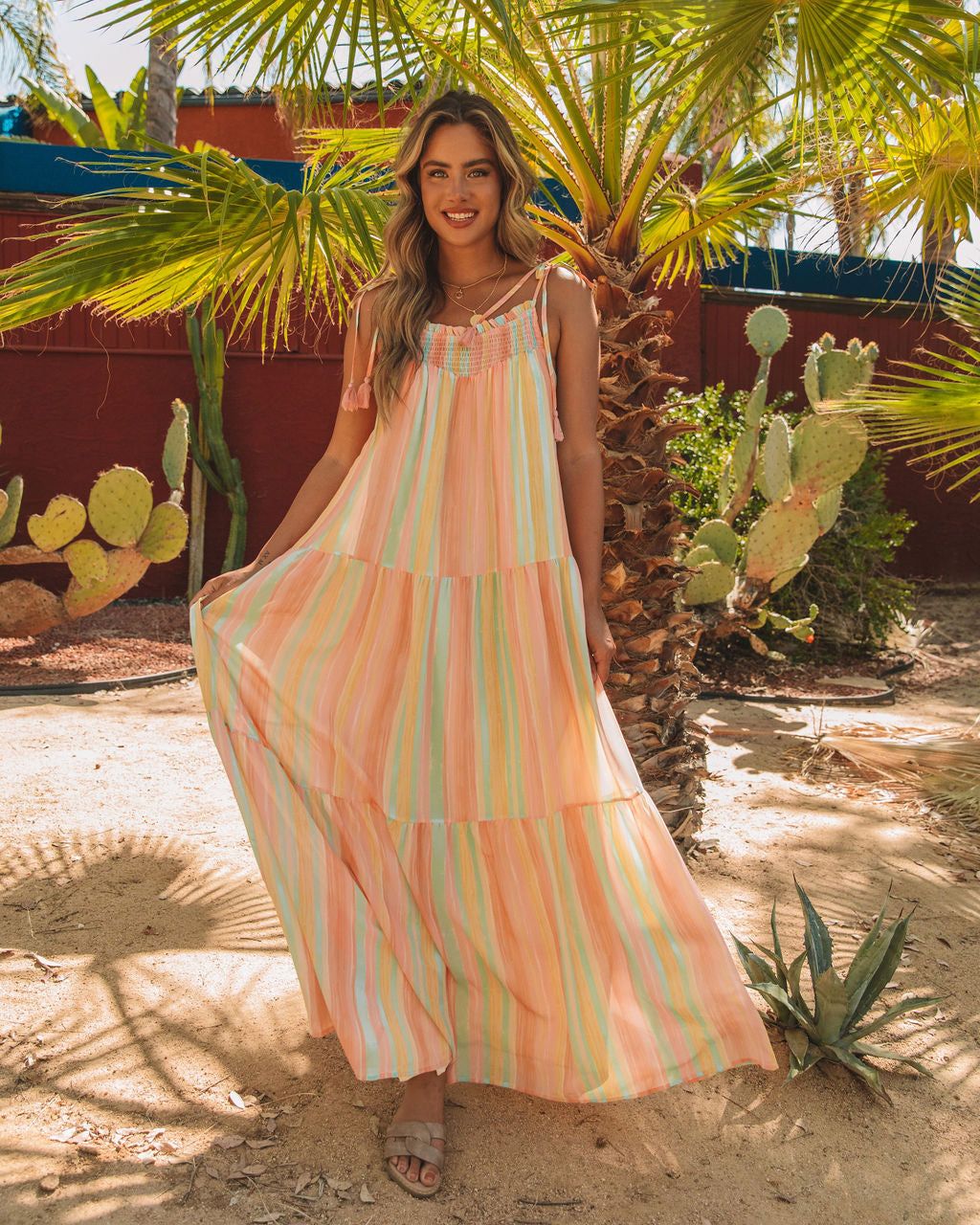 Copeland Smocked Tiered Tassel Maxi Dress - FINAL SALE sold by Vici product image thumbnail 6