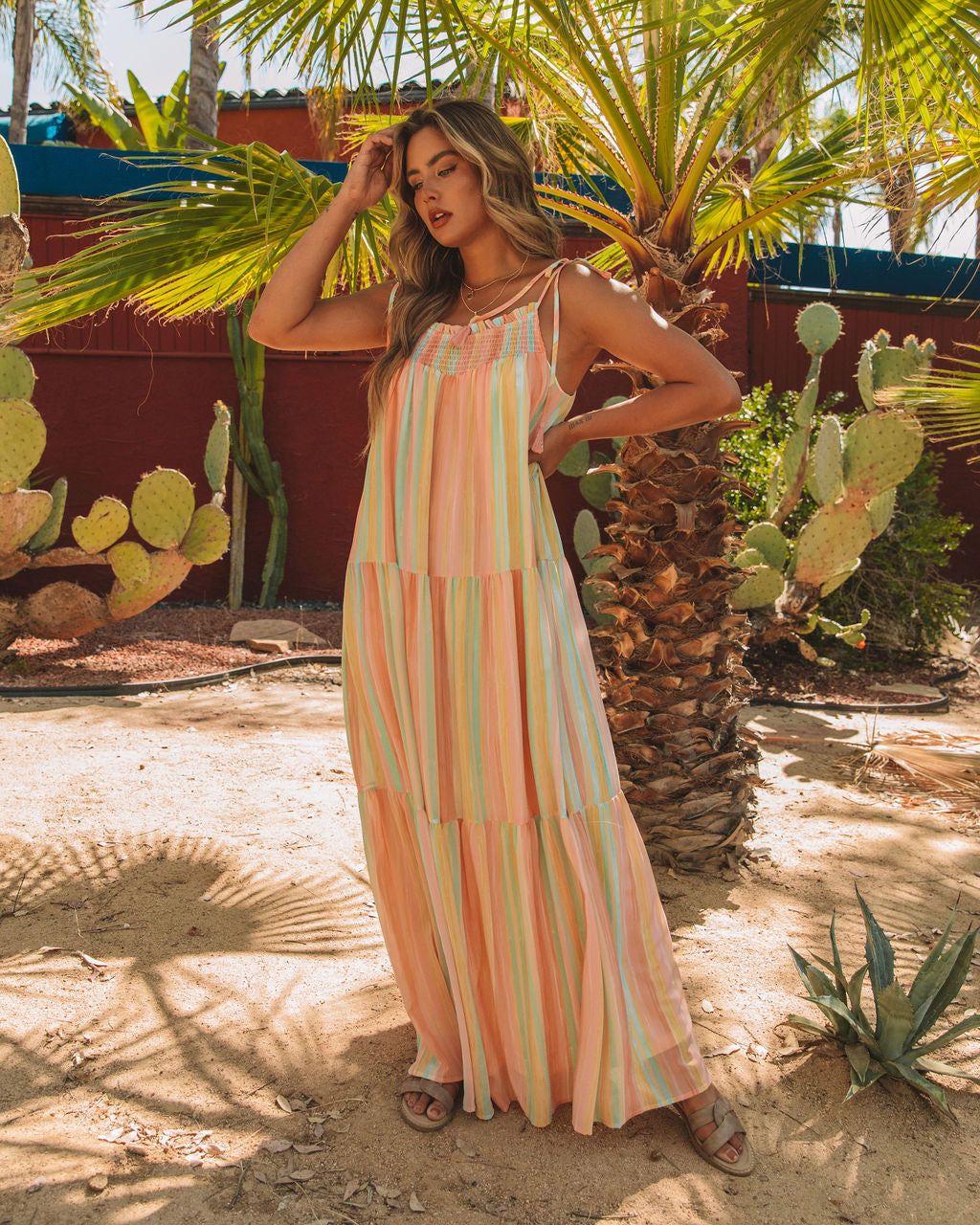 Copeland Smocked Tiered Tassel Maxi Dress - FINAL SALE sold by Vici product image thumbnail 3