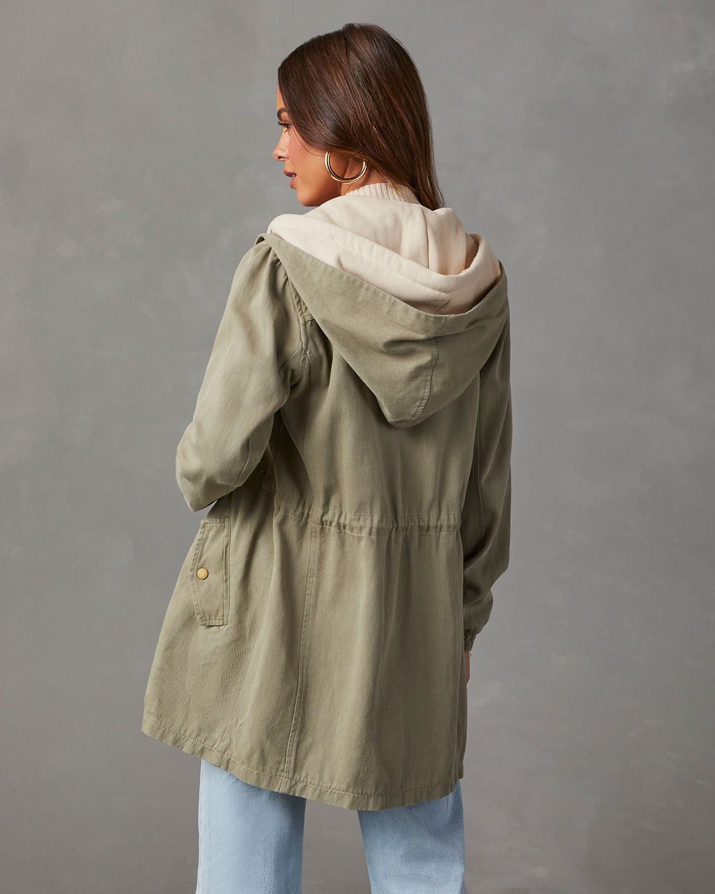 Russell Hooded Parka Jacket - Light Olive sold by Vici product image thumbnail 4
