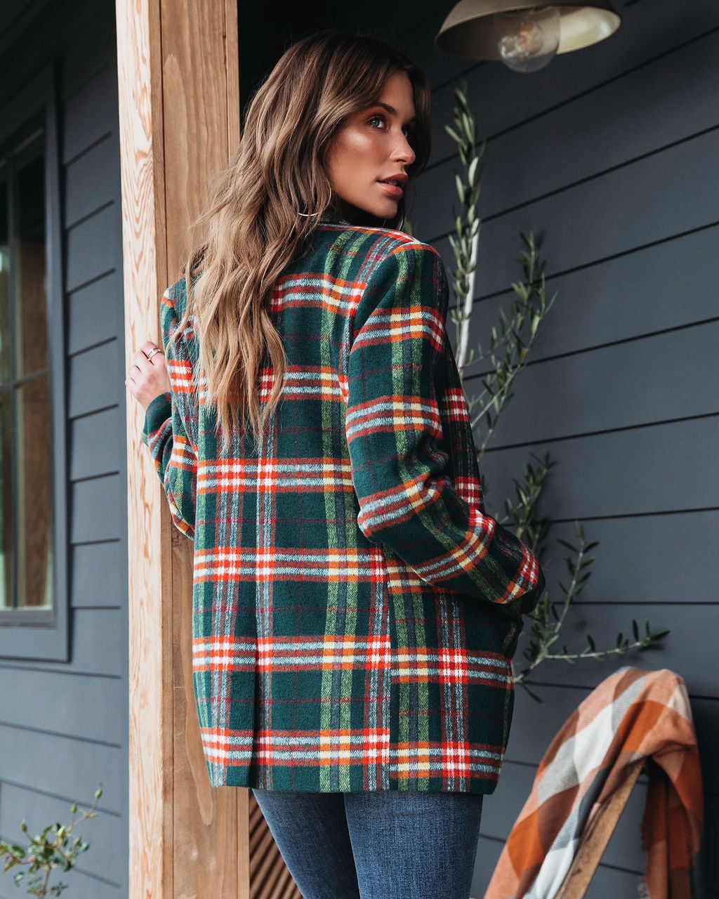 Tanya Plaid Pocketed Blazer sold by Vici product image thumbnail 4