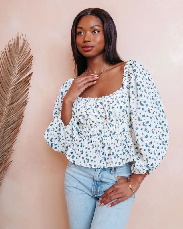 Small Town Babe Floral Balloon Sleeve Top sold by Vici