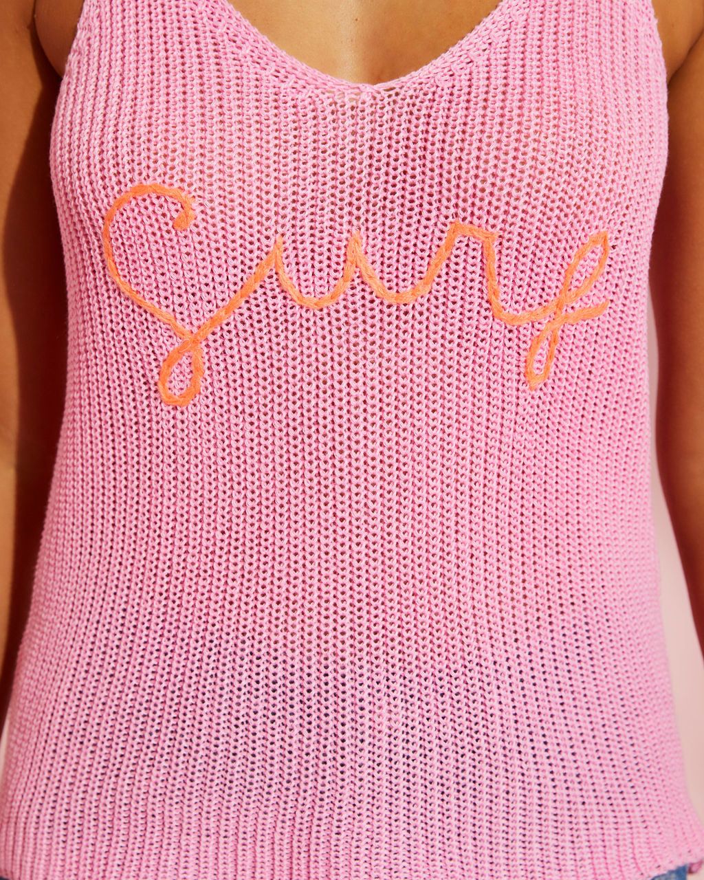 Surf Season Crochet Knit Tank sold by Vici product image thumbnail 3