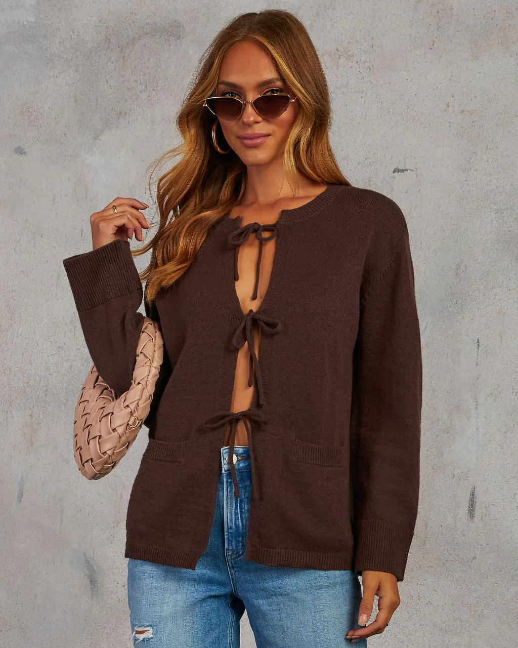 Phoebe Front Tie Cardigan sold by Vici product image thumbnail 5