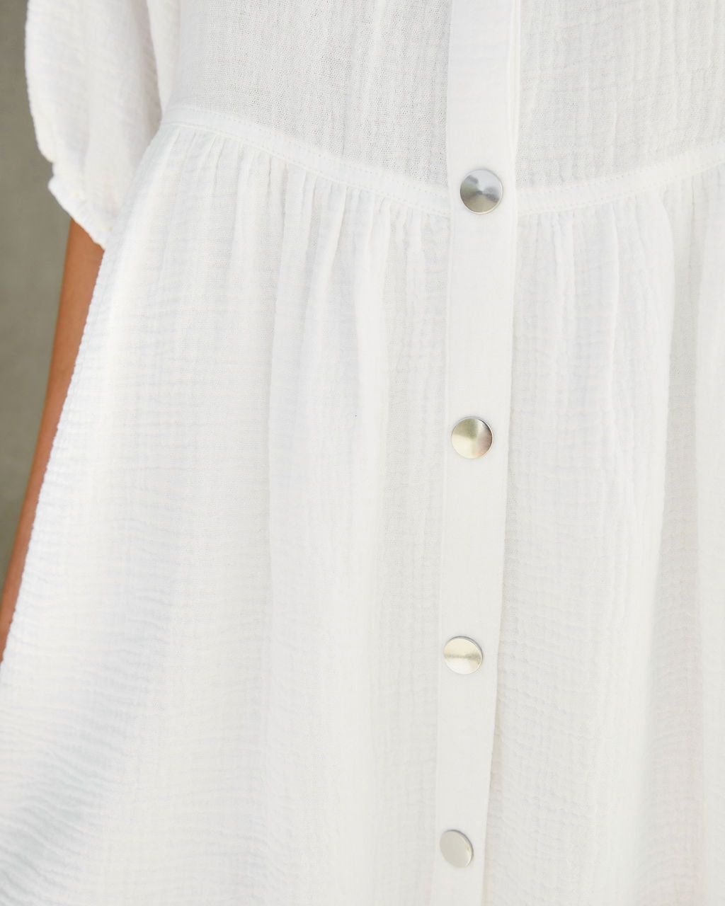 Irina Cotton Puff Sleeve Mini Dress - White - FINAL SALE sold by Vici product image thumbnail 3