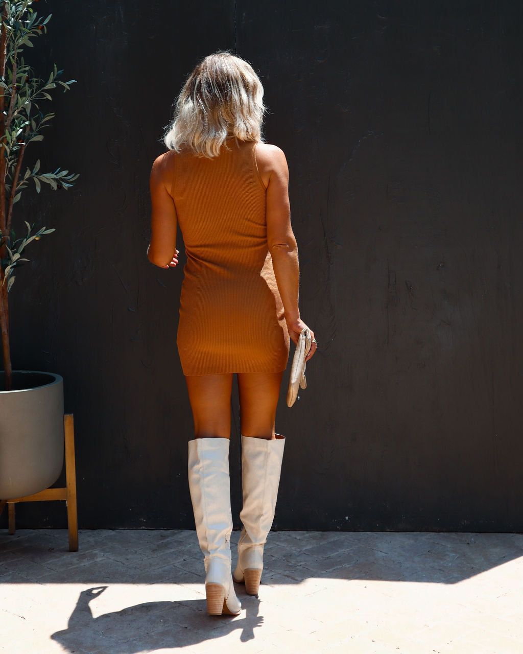 Lovedale Ribbed Knit Mini Dress - Caramel - SALE sold by Vici product image thumbnail 4