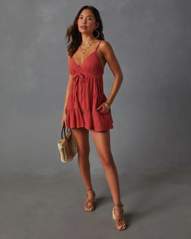 Shelby Cotton Pocketed Tiered Romper sold by Vici