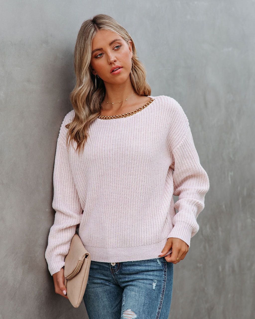 Kamilla Chain Link Knit Sweater sold by Vici