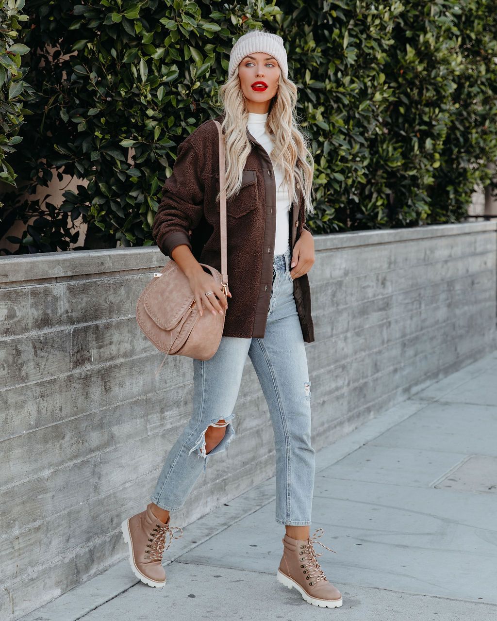 Ren Button Down Fleece Jacket - Brown - FINAL SALE sold by Vici product image thumbnail 3