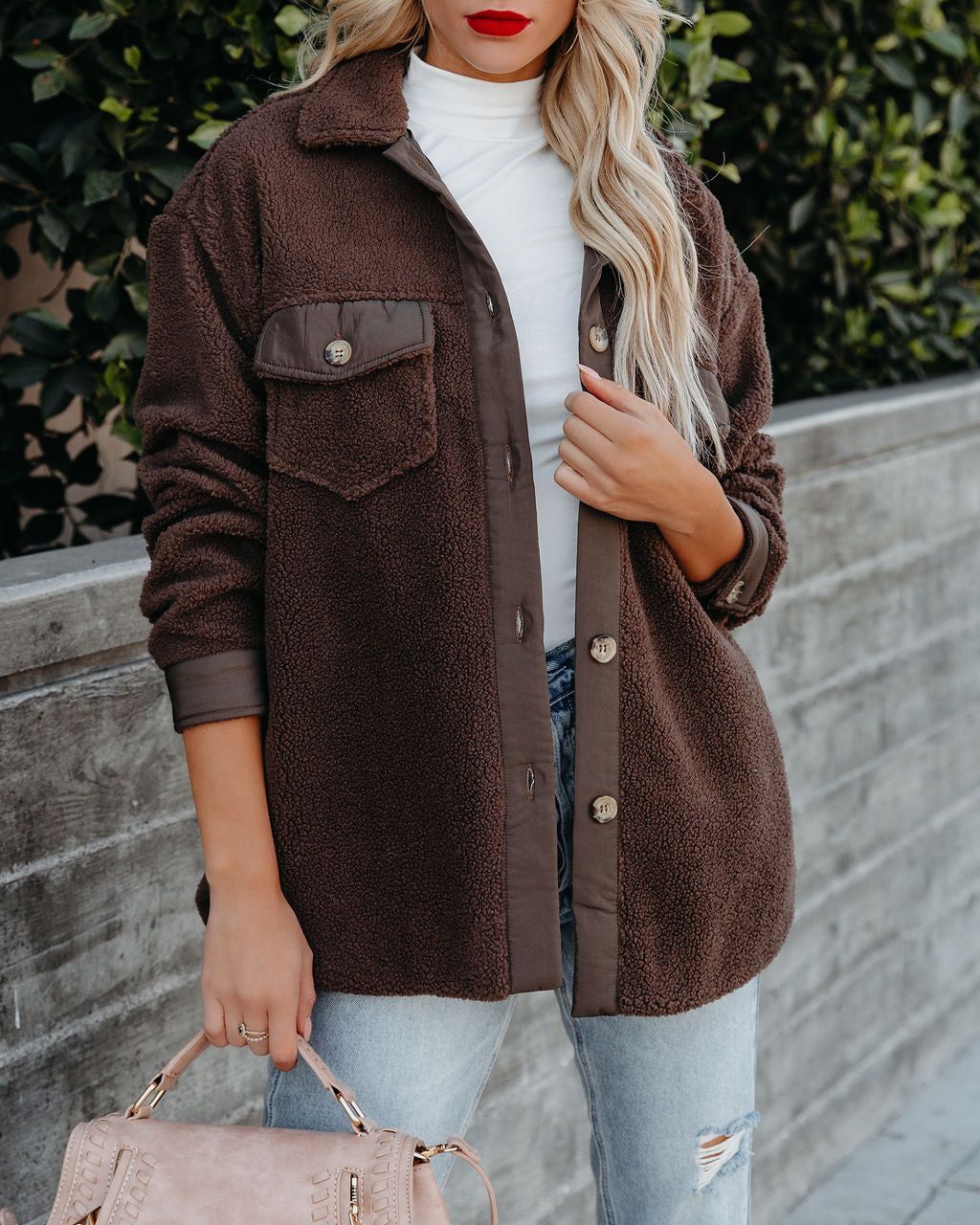 Ren Button Down Fleece Jacket - Brown - FINAL SALE sold by Vici product image thumbnail 8