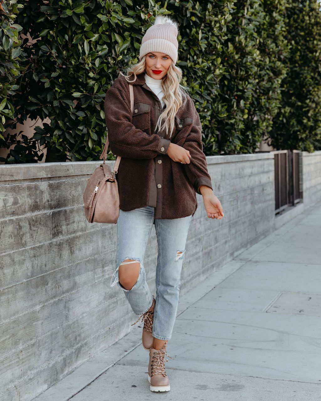 Ren Button Down Fleece Jacket - Brown - FINAL SALE sold by Vici product image thumbnail 5