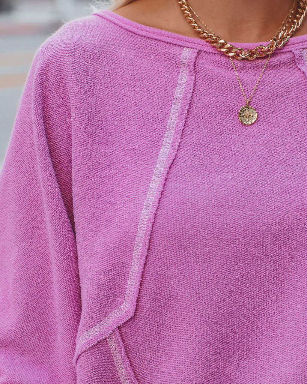 Brison Cotton Blend French Terry Pullover - Lavender - FINAL SALE sold by Vici product image thumbnail 4