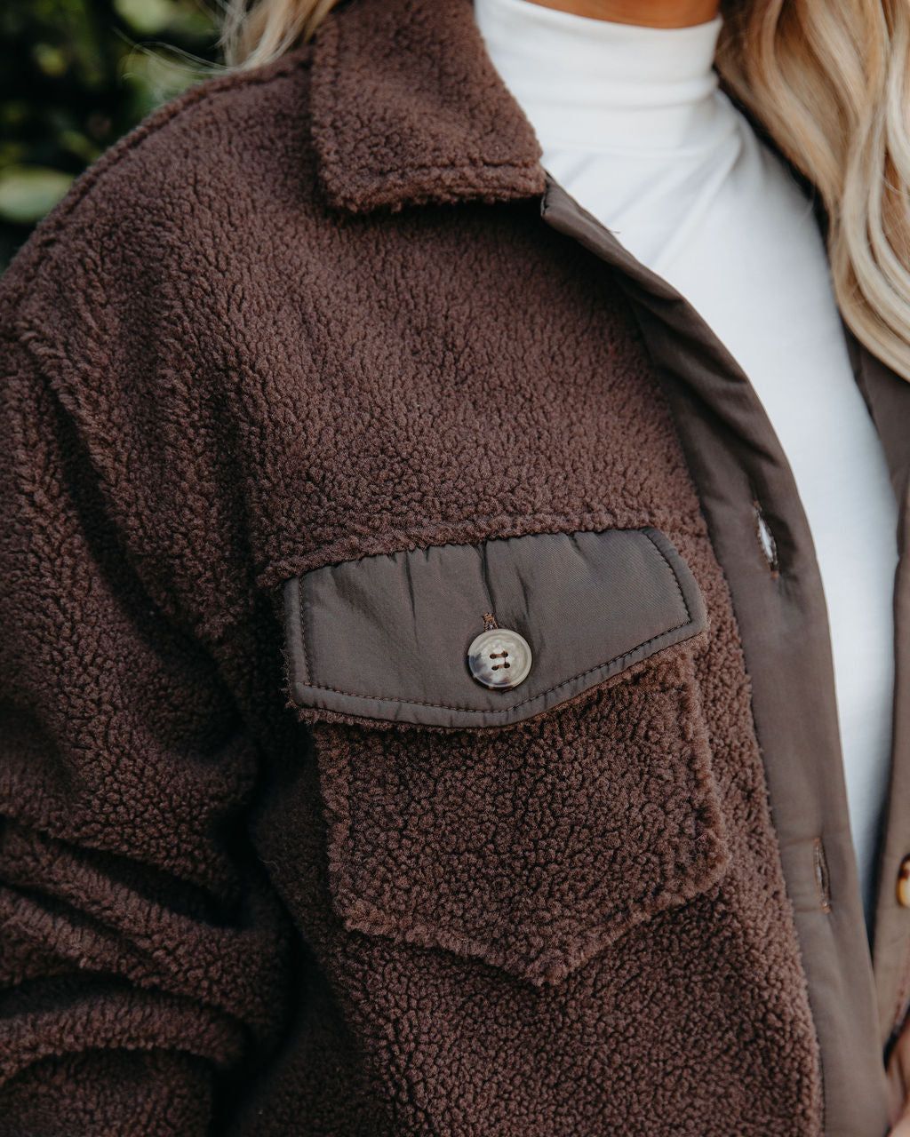 Ren Button Down Fleece Jacket - Brown - FINAL SALE sold by Vici product image thumbnail 4