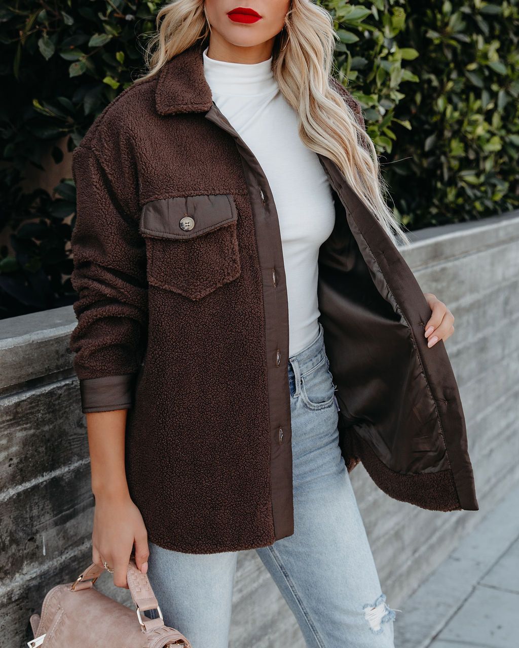 Ren Button Down Fleece Jacket - Brown - FINAL SALE sold by Vici product image thumbnail 7