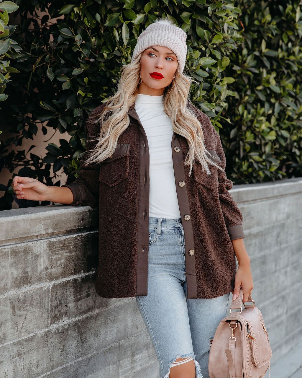 Ren Button Down Fleece Jacket - Brown - FINAL SALE sold by Vici product image thumbnail 10