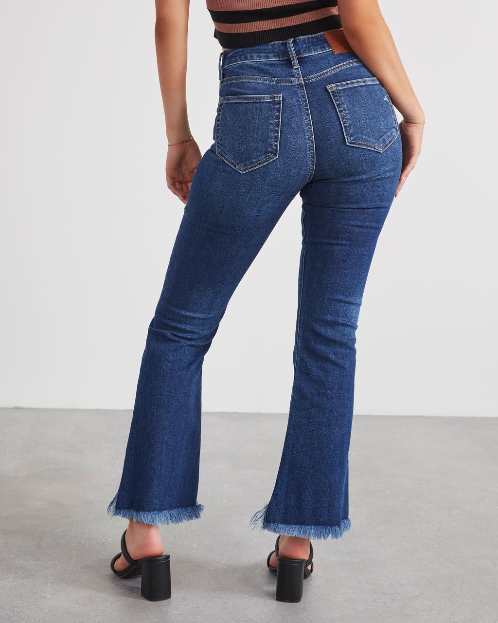 Ricci Mid Rise Kick Flare Jeans - Dark Wash - SALE sold by Vici product image thumbnail 4