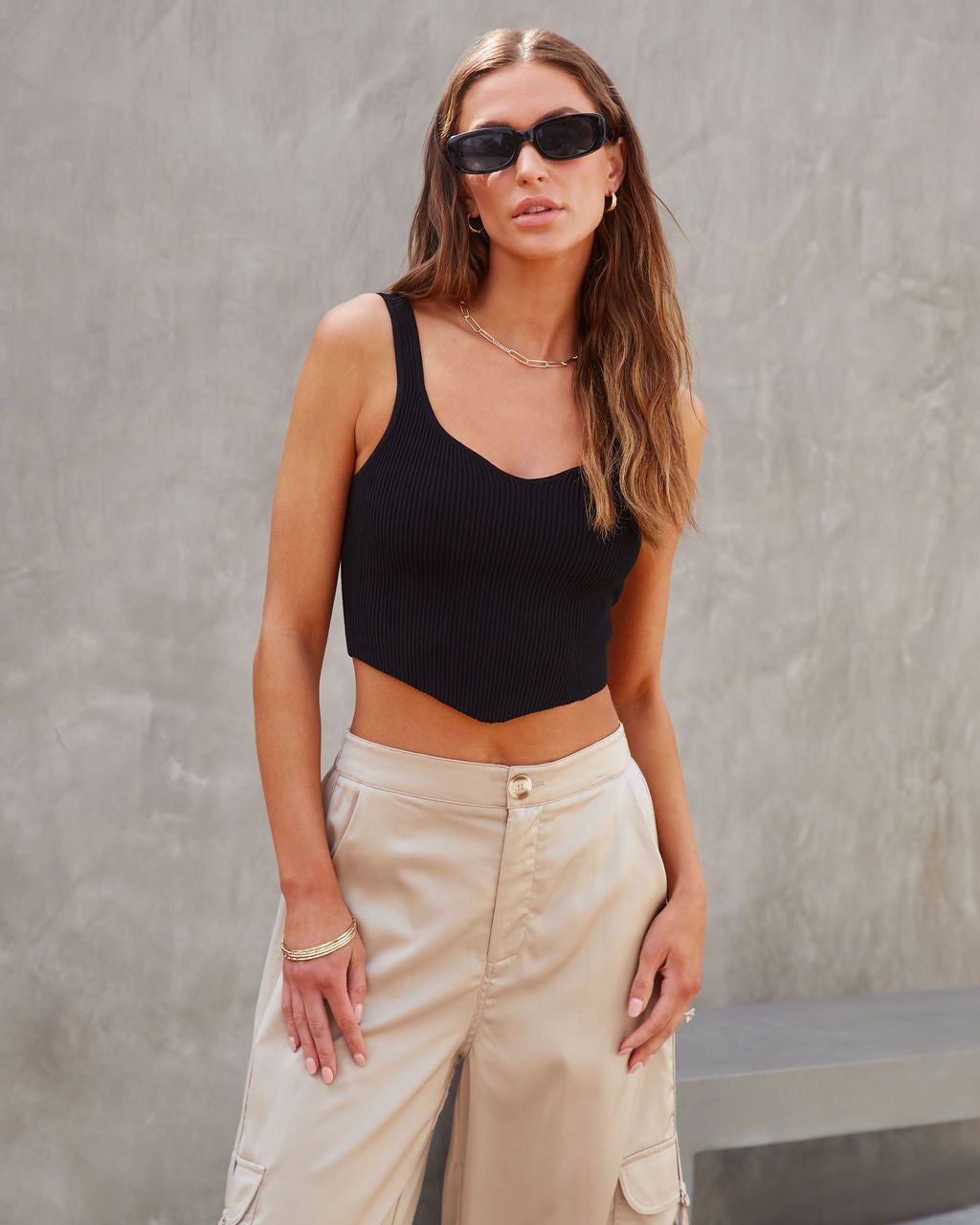 Something About Me Ribbed Knit Crop Top - Black - FINAL SALE sold by Vici product image thumbnail 3