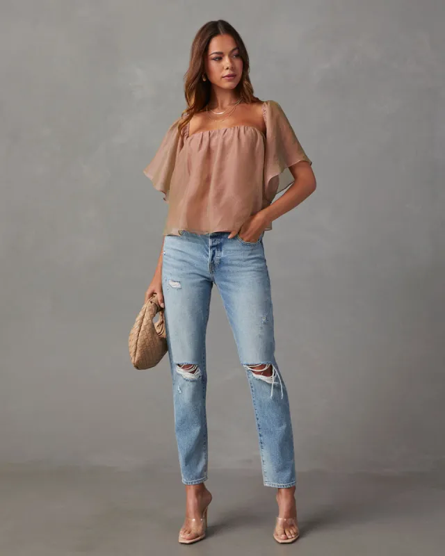 Cayla Chiffon Off The Shoulder Top sold by Vici
