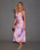 Yelena Criss-Cross Back Tie Dye Slip Midi Dress sold by Vici