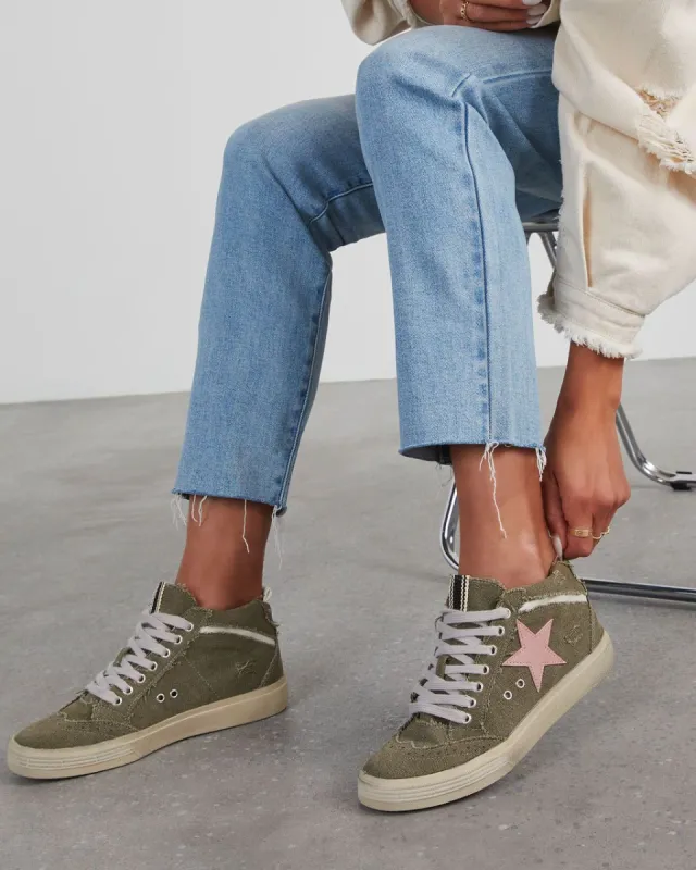 Paula High Top Canvas Sneakers - Olive sold by Vici