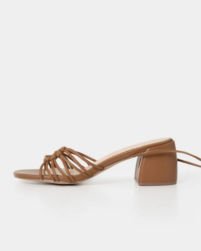 Celia Strappy Lace Up Heels - Tan - SALE made by Vici
