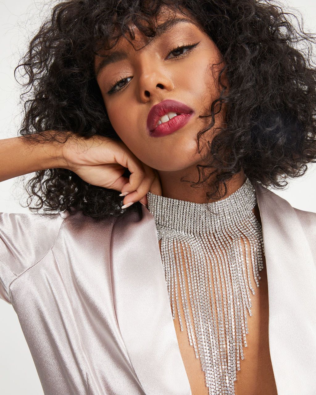 Chandelier Fringe Necklace - Silver - FINAL SALE sold by Vici product image thumbnail 2