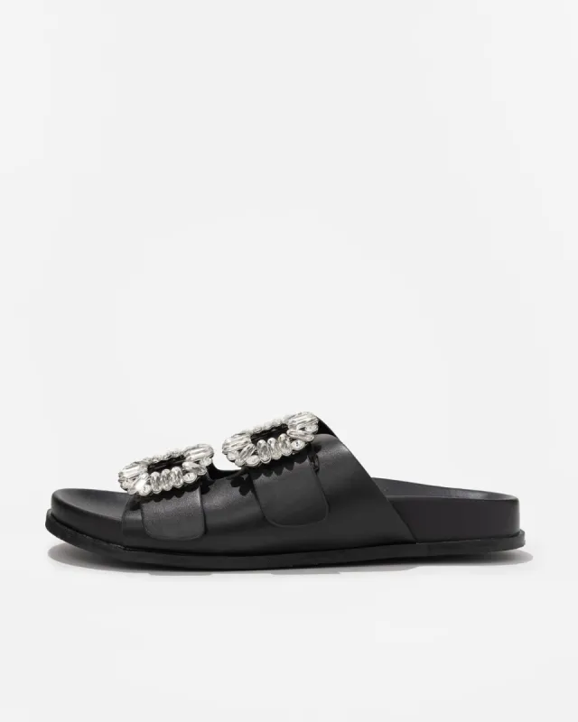 Bridget Crystal Embellished Sandals - Black - FINAL SALE sold by Vici