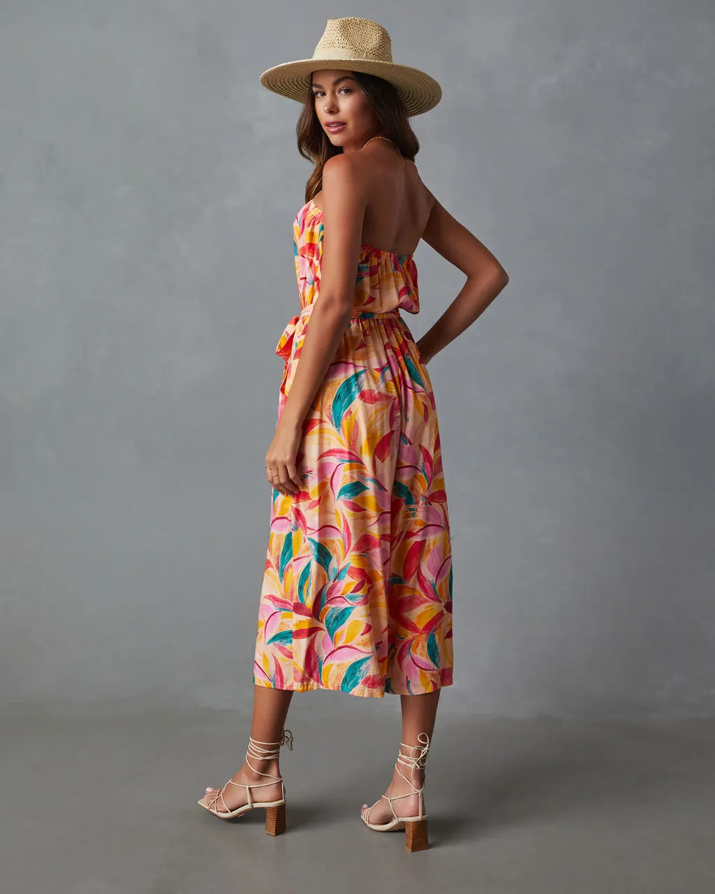 Catalina Strapless Pocketed Tie Waist Jumpsuit sold by Vici product image thumbnail 5