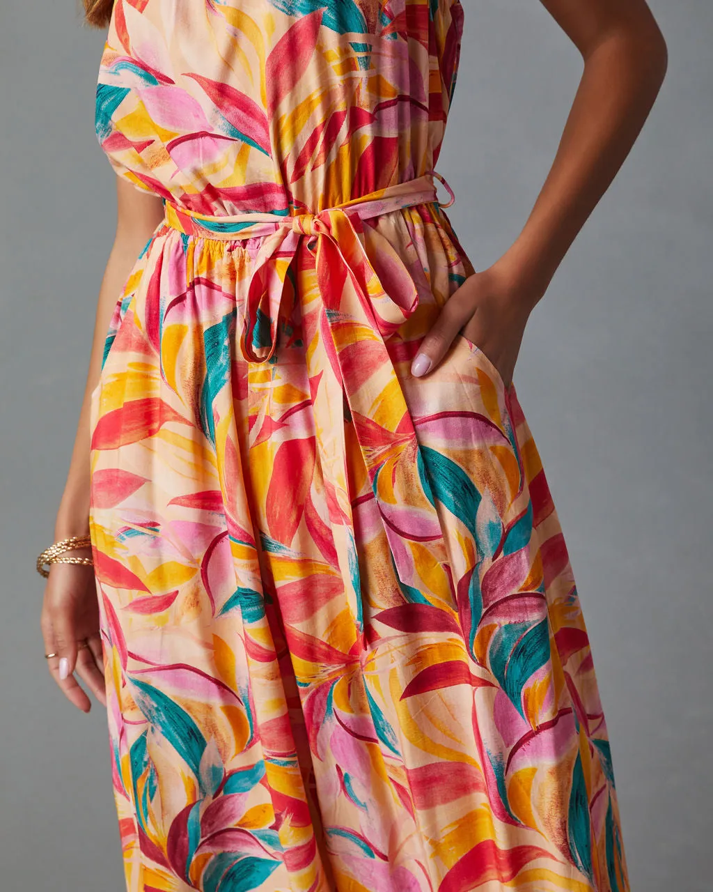 Catalina Strapless Pocketed Tie Waist Jumpsuit sold by Vici product image thumbnail 3