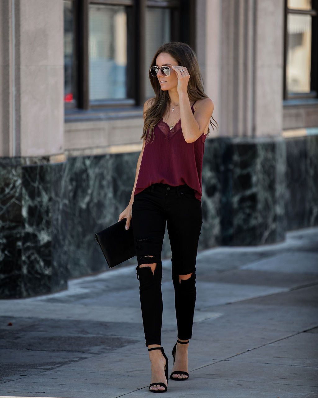 Delicate Balance Lace Cami Tank - Wine sold by Vici product image thumbnail 10