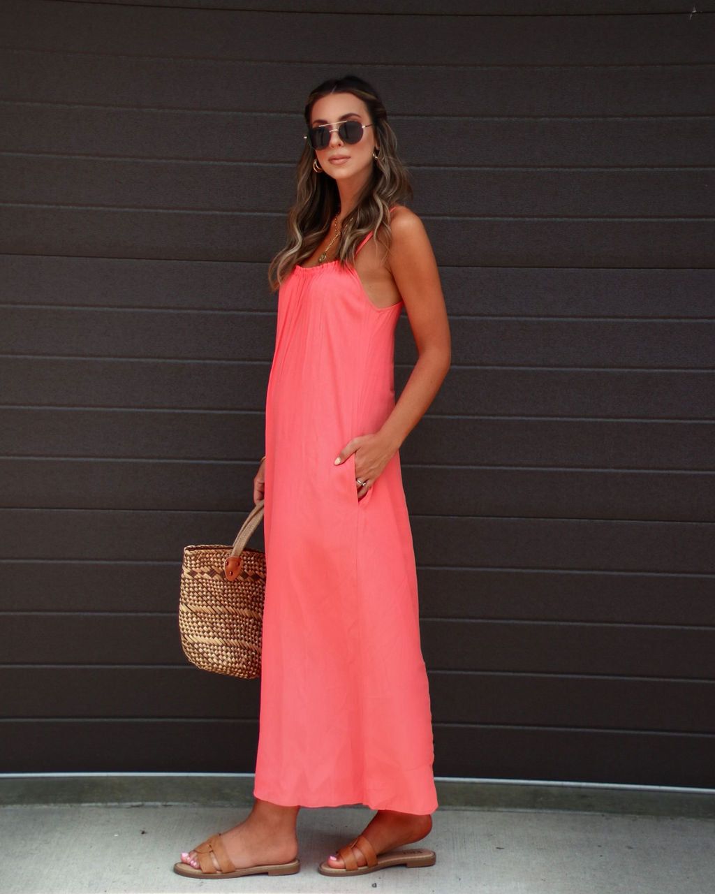 Gardenia Pocketed Maxi Dress - Coral - FINAL SALE sold by Vici product image thumbnail 4