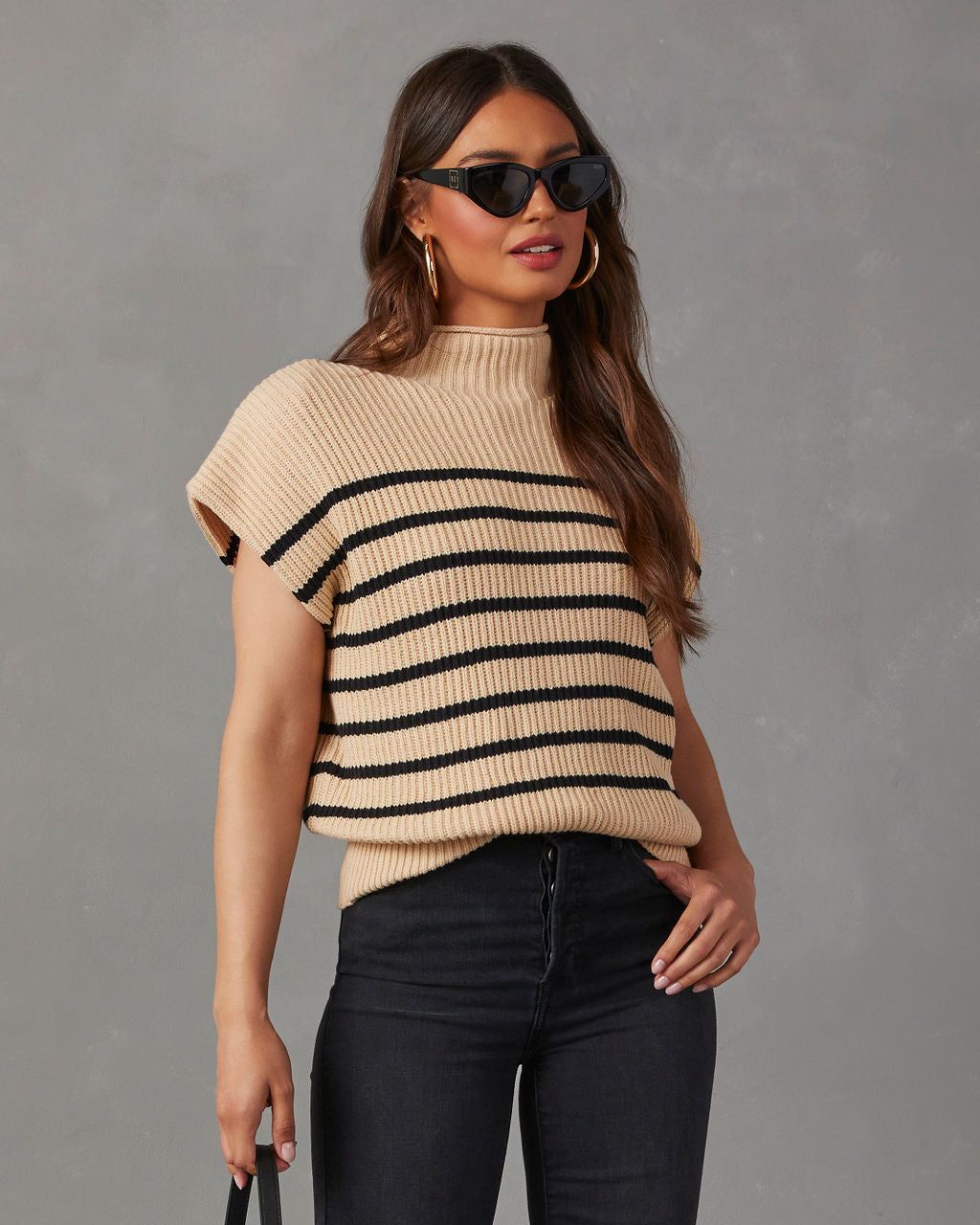Kleid Striped Mock Neck Sleeveless Sweater sold by Vici product image thumbnail 2