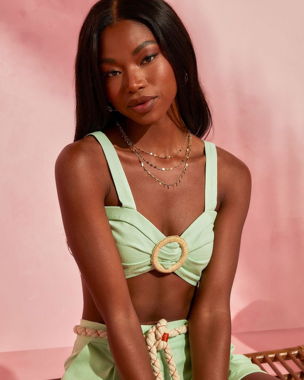 Saylor Cotton Crop Top - Mint - FINAL SALE sold by Vici product image thumbnail 3