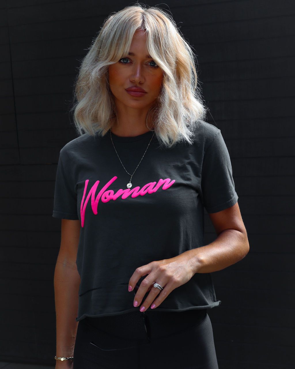 Woman Neon Vintage Graphic Tee - Charcoal sold by Vici product image thumbnail 6