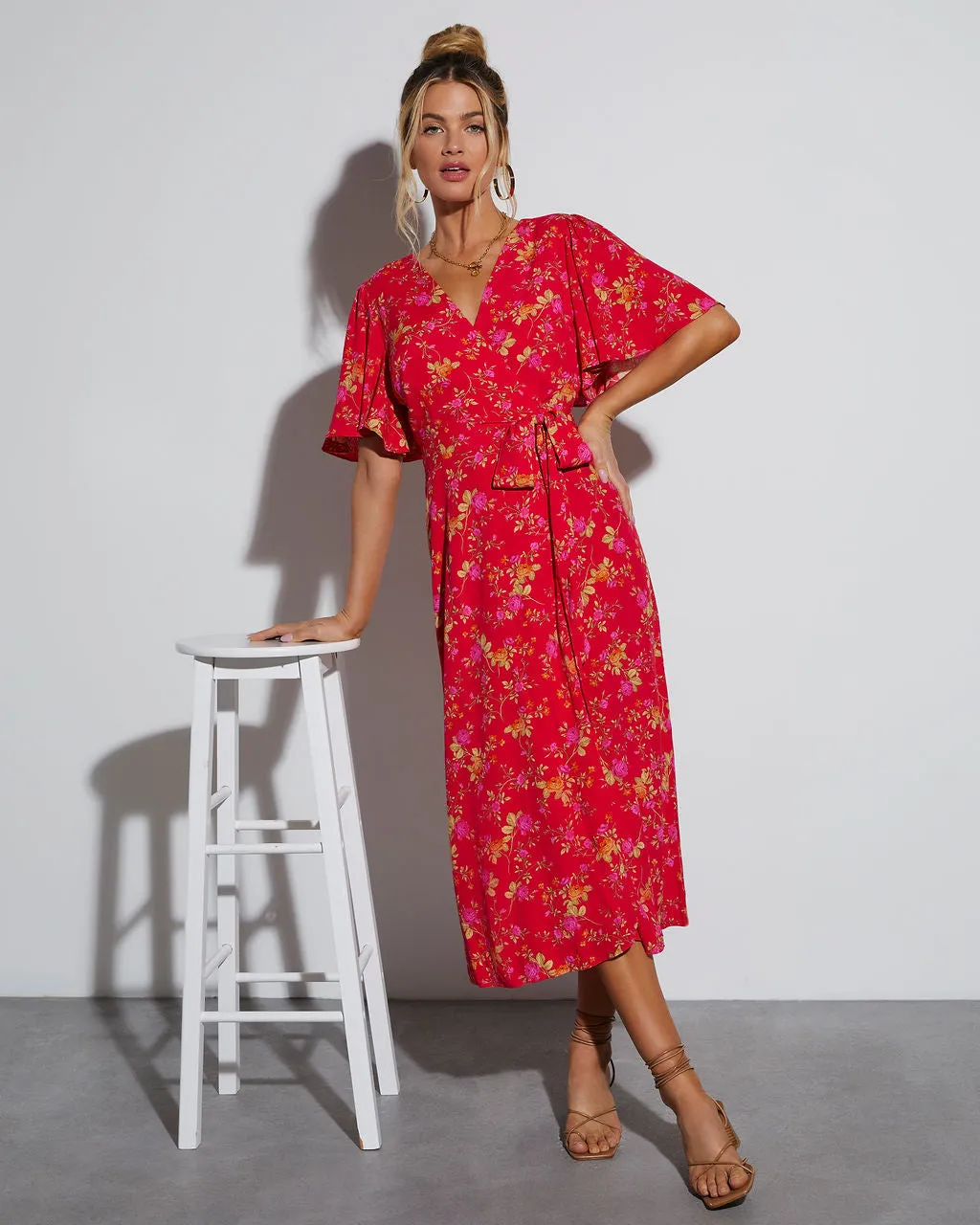 Spring Celebrations Floral Wrap Maxi Dress sold by Vici product image thumbnail 2