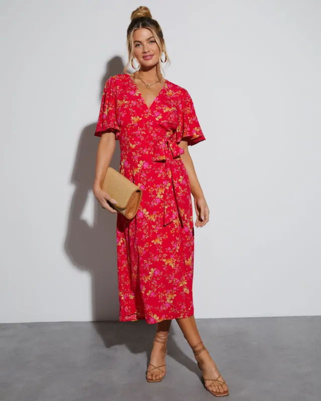 Spring Celebrations Floral Wrap Maxi Dress sold by Vici