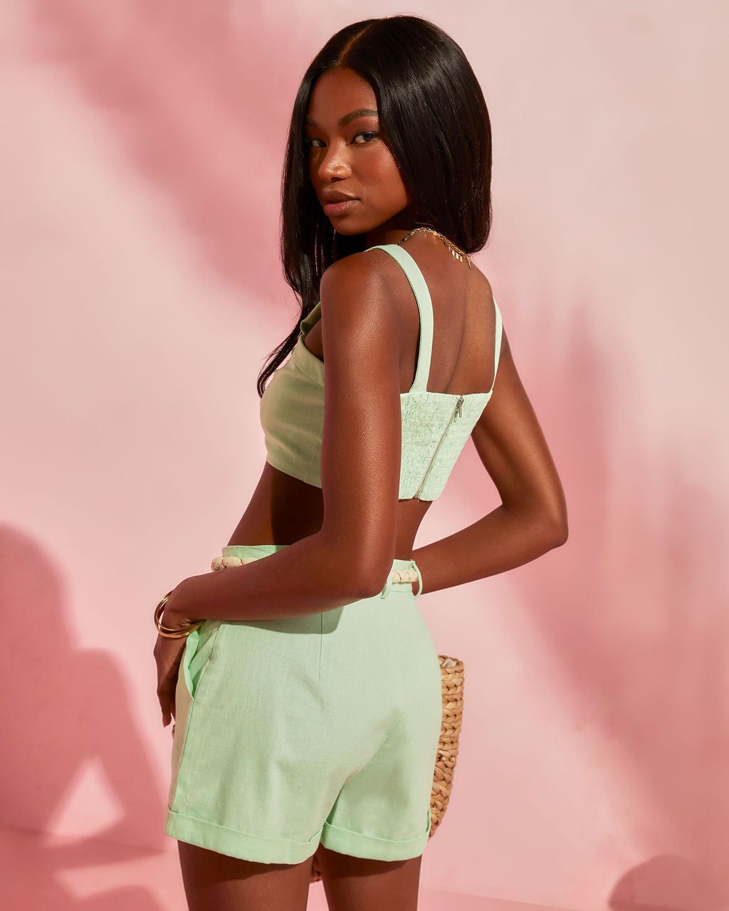 Saylor Cotton Crop Top - Mint - FINAL SALE sold by Vici product image thumbnail 2