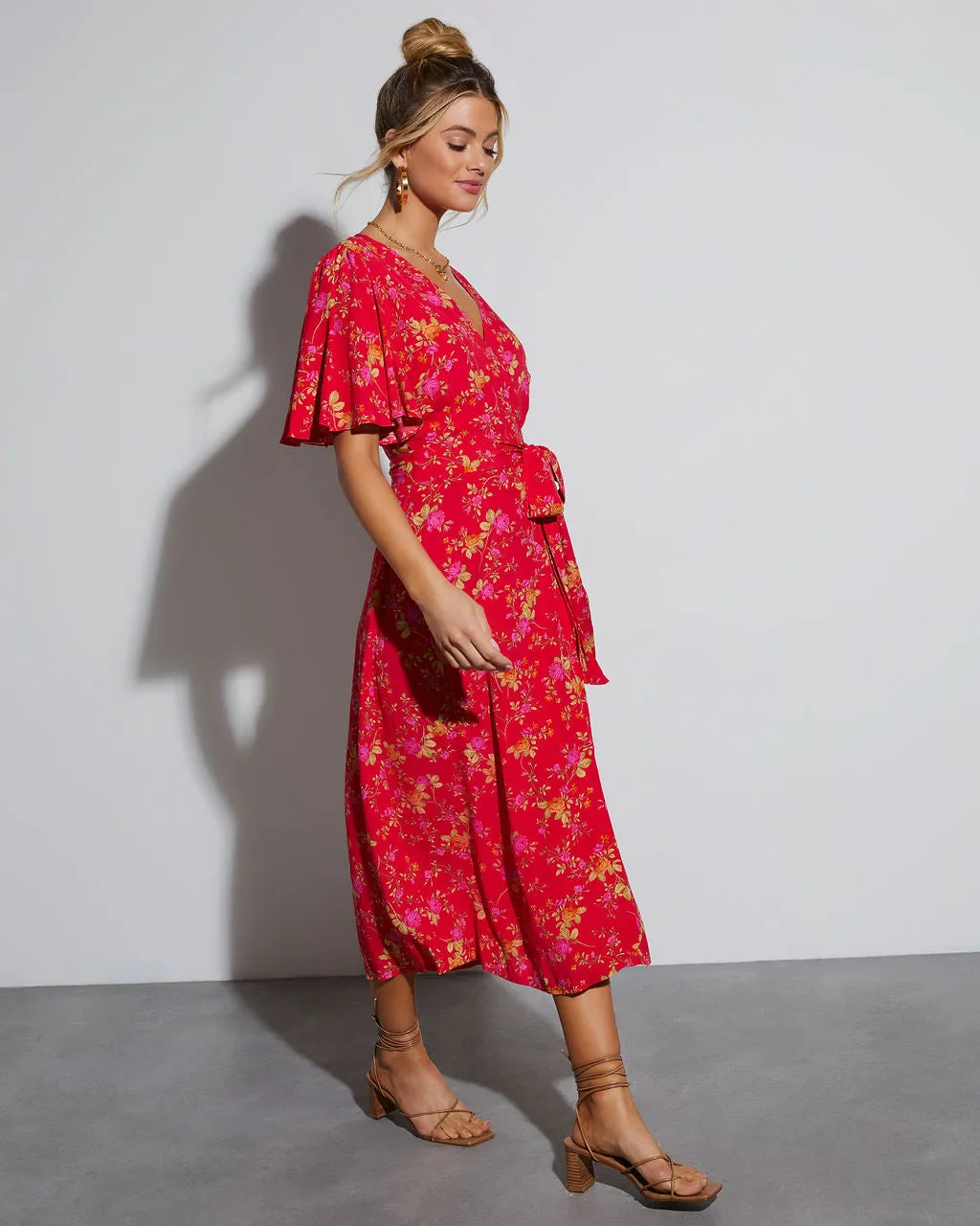 Spring Celebrations Floral Wrap Maxi Dress sold by Vici product image thumbnail 4