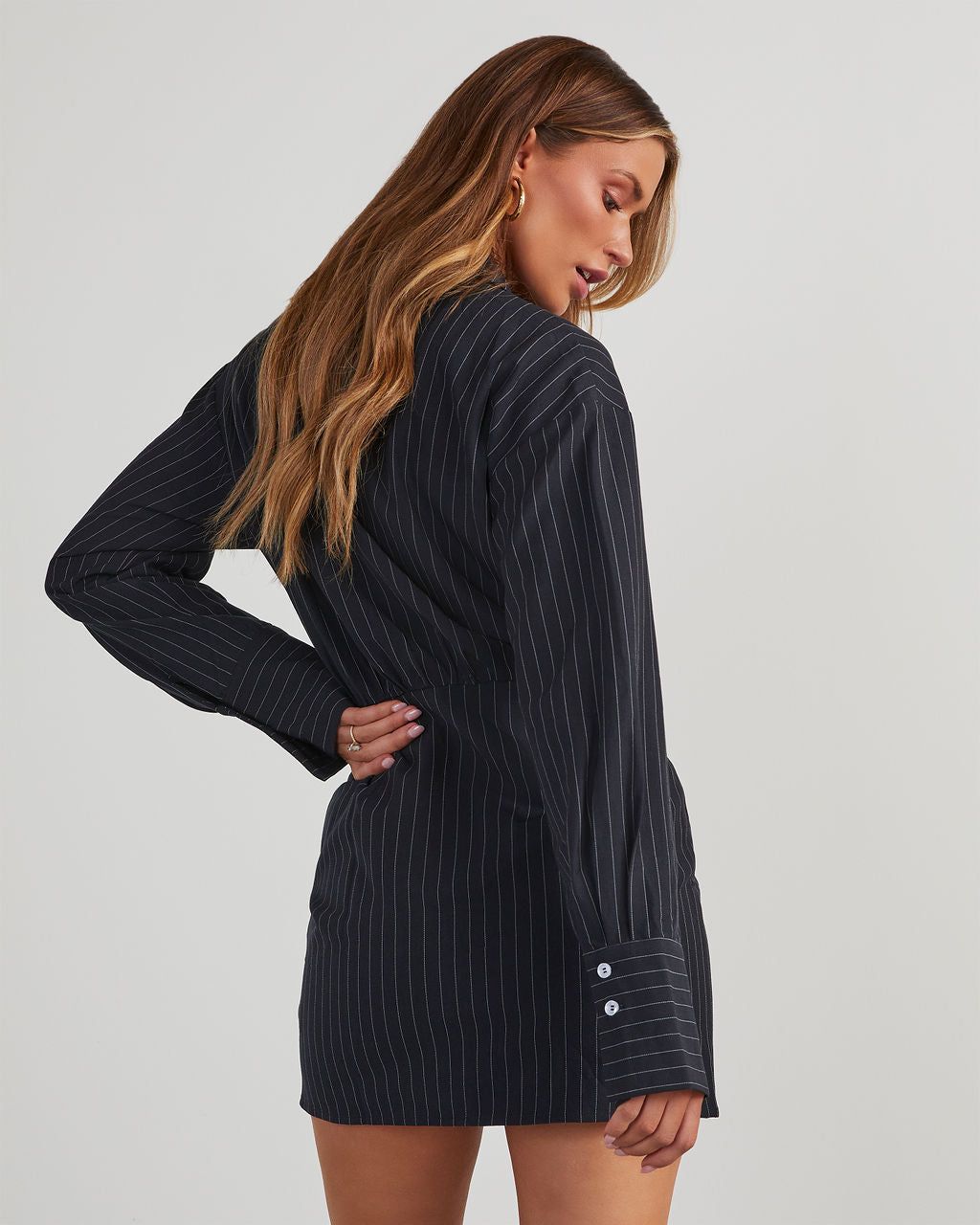 Kalenna Mini Shirt Dress - Charcoal sold by Vici product image thumbnail 4