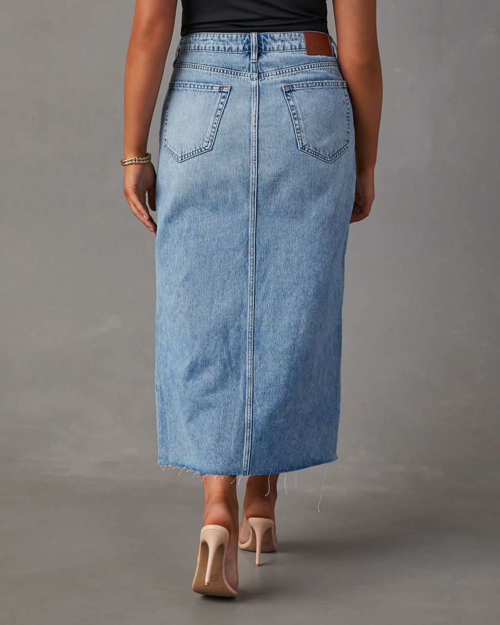 Lavigne Denim Midi Skirt - Light Wash sold by Vici product image thumbnail 4