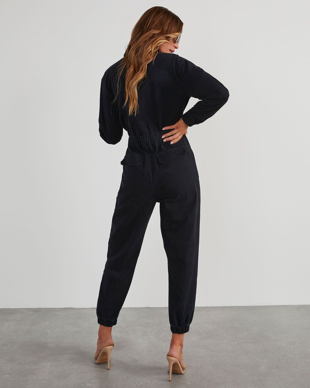 Rinko Tie Waist Jumpsuit - Black sold by Vici product image thumbnail 4
