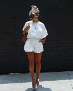 Resita Bubble Hem Pocketed Romper - White - FINAL SALE sold by Vici