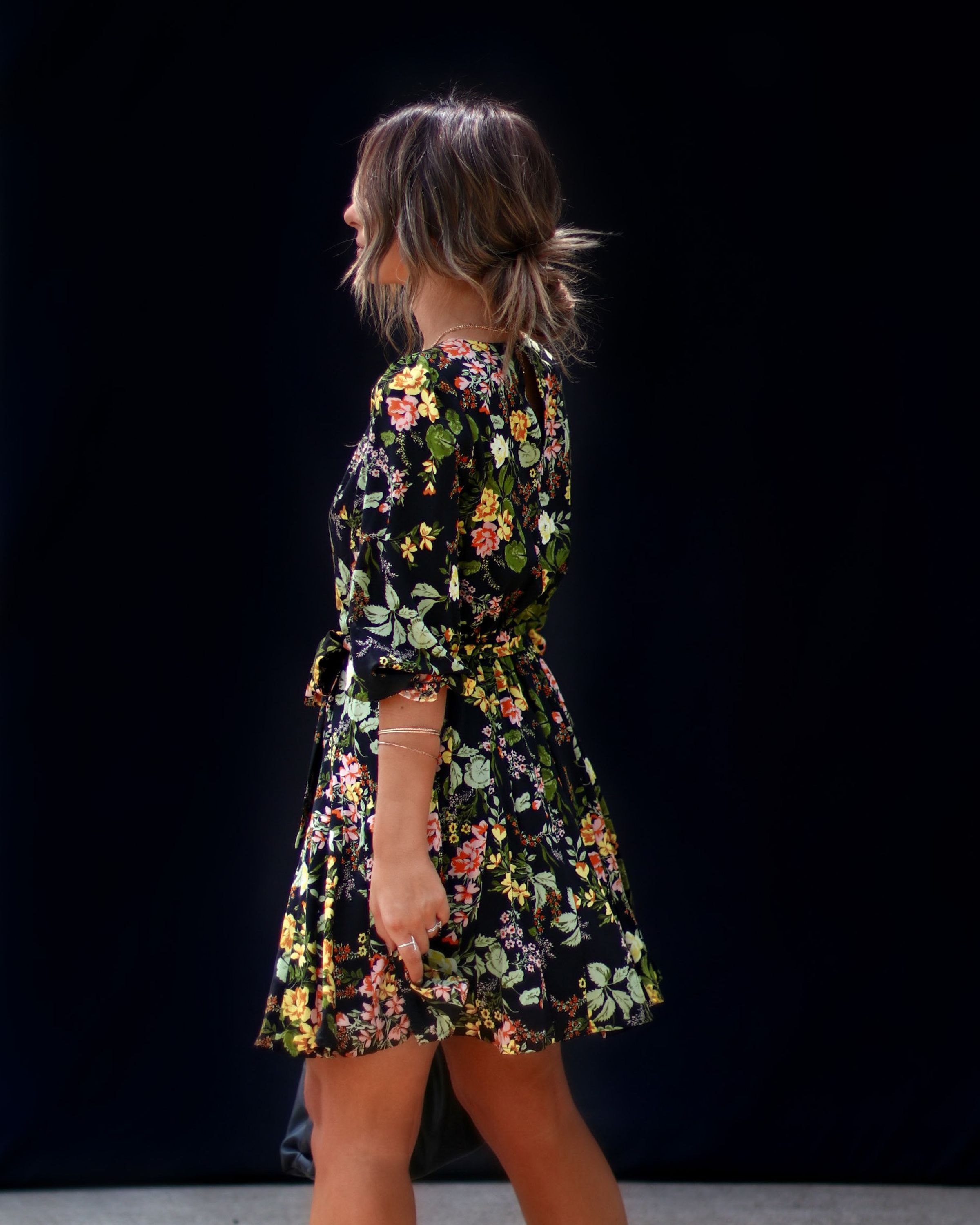 Joliet Floral Mini Dress - Black - SALE sold by Vici product image thumbnail 5